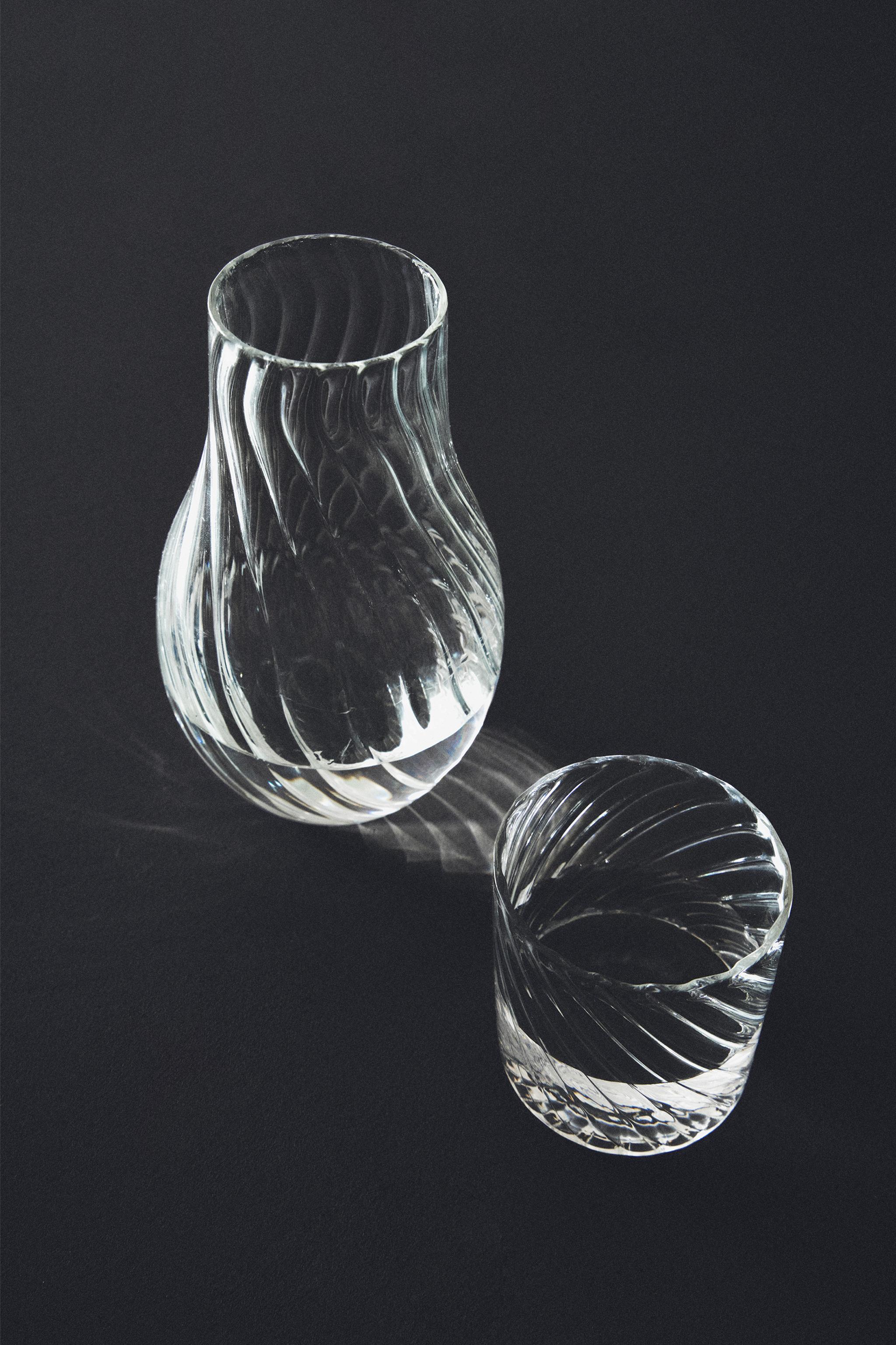 GLASS BEDSIDE CARAFE AND TUMBLER SET
